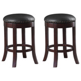 Aboushi Backless Swivel Bar Stool Brown (Set of 2)