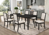 Louise Rectangular Extension Leaf Dining Set Black