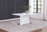 Anges Rectangular 63-inch Dining Table White High Gloss