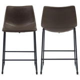 Michelle Upholstered Bar Chair Brown (Set of 2)