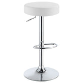 Ramses Adjustable Backless Bar Stool Chrome and White / Black