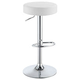 Ramses Adjustable Backless Bar Stool Chrome and White / Black