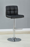 Lenny Upholstered Adjustable Bar Stool Black / White (Set of 2)