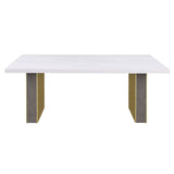 Carla 80-inch Cultured Carrara Marble Top Dining Table White