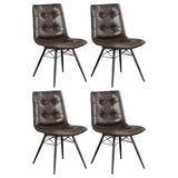 Aiken Upholstered Dining Side Chair Brown(Set of 4)