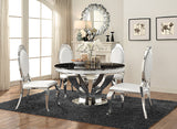 Anchorage Round Stainless Steel Dining Set Chrome
