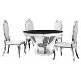 Anchorage Round Stainless Steel Dining Set Chrome