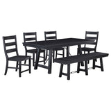 Newport Rectangular Trestle Dining Table Set Black