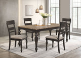 Bridget Rectangular Dining Set Charcoal Sand Through