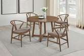 Dinah Round Solid Wood Dining Set Walnut