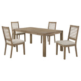Scottsdale Rectangular Dining Set Brown Washed