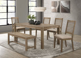 Scottsdale Rectangular Dining Set Brown Washed