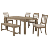 Scottsdale Rectangular Dining Set Brown Washed
