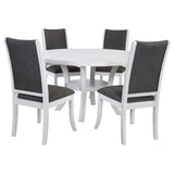 Judd 54-inch Round Wood Dining Table Set Pearl White