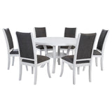 Judd 54-inch Round Wood Dining Table Set Pearl White