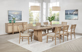 Kailani Wood Dining Set with Sideboard Beige Oak