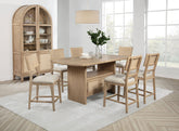 Kailani Wood Counter Height Dining Set Beige Oak