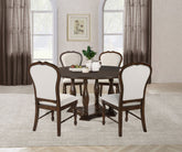 Landon 60-inch Round Dining Table Set Rich Brown