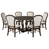 Landon 60-inch Round Dining Table Set Rich Brown