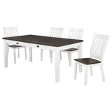 Kingman Rectangular Dining Set Espresso and White