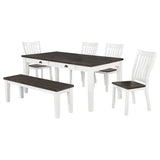 Kingman Rectangular Dining Set Espresso and White