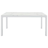 Athena Rectangular 64-inch Faux Marble Dining Table Chrome