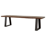 Ditman Live Edge Wood Dining Bench Grey Sheesham