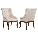 Brockway Upholstered Arm Chair Barley Brown (Set of 2)