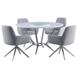 Abby Round Dining Table Set White High Gloss