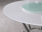 Abby Round Dining Table Set White High Gloss
