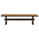 Bexley Wood Dining Bench Natural Honey and Smokey Black