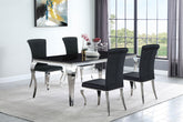 Carone 81-inch Rectangular Black Glass Dining Set Black