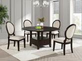 Twyla 60-inch Round Wood Dining Table Set Dark Cocoa