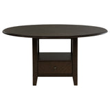 Twyla 60-inch Round Wood Dining Table Set Dark Cocoa