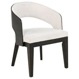 Leandro Upholstered Dining Arm Chair Cream (Set of 2)