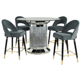 Ellie Mirrored Counter Height Dining Table Set Black