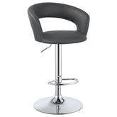 Barraza 29-inch Adjustable Height Bar Stool Grey and Chrome