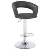 Barraza 29-inch Adjustable Height Bar Stool Grey and Chrome