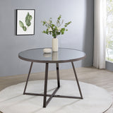 Jillian Round 45-inch Mirror Top Dining Table Black Nickel