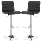 Bianca Upholstered Adjustable Bar Stool Black (Set of 2)