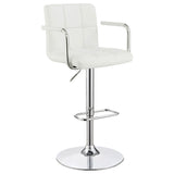 Palomar Adjustable Height Bar Stool Black / White and Chrome