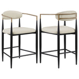 Tina Fabric Upholstered Bar Chair Beige (Set of 2)