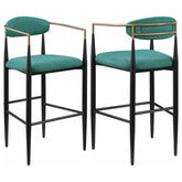 Tina Fabric Upholstered Bar Chair Green (Set of 2)
