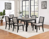 Elodie Rectangular Extension Leaf Dining Set Black