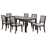 Elodie Rectangular Extension Leaf Dining Set Black