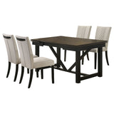 Malia Refractory Extension Leaf Dining Table Set Oak