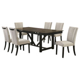 Malia Refractory Extension Leaf Dining Table Set Oak