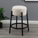 Leonard Upholstered Backless Bar Stool White (Set of 2)