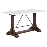 Aldrich Marble Counter Height Dining Table Set White