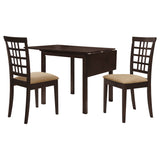Kelso Drop Leaf Dining Table Set Cappuccino and Tan